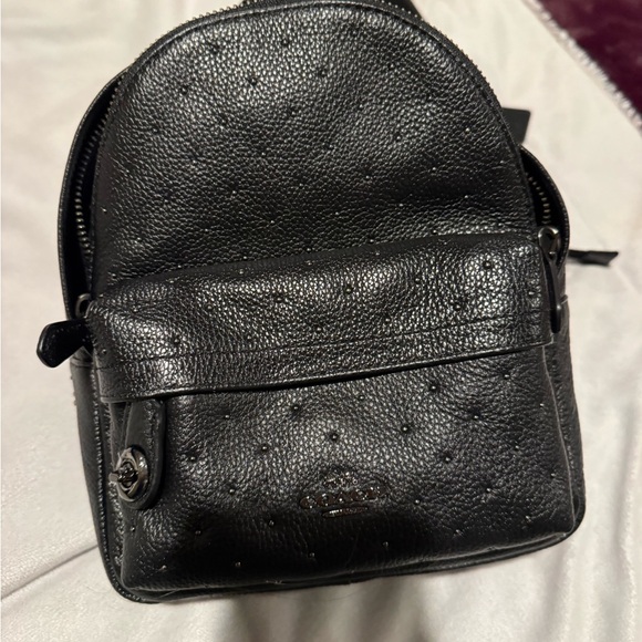 Coach Black Leather Backpack NWT main image 6
